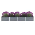 Willood Garten Hochbeet Verzinkter Stahl 320x80x45 cm Grau - Thumbnail 1