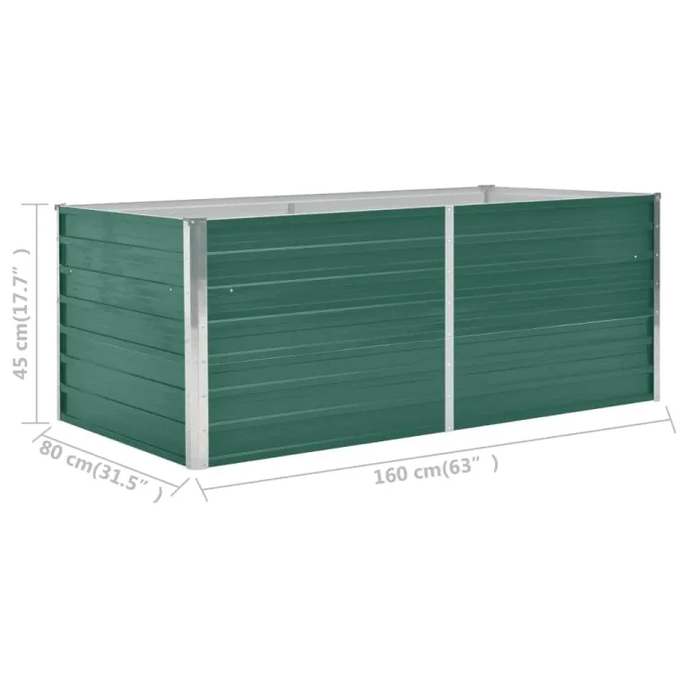 Willood Hochbeet 160 x 80 x 45 cm Verzinkter Stahl Grün – Bild 7