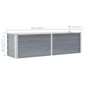 Willood Garten Hochbeet Verzinkter Stahl 160x40x45 cm Grau - Thumbnail 7