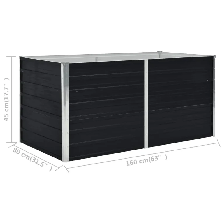 Willood Hochbeet 160 x 80 x 45 cm Verzinkter Stahl Anthrazit – Bild 7