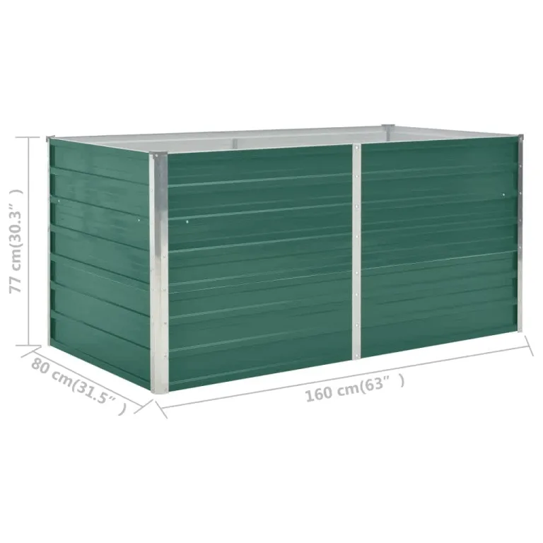 Willood Hochbeet 160 x 80 x 77 cm Verzinkter Stahl Grün – Bild 6
