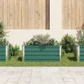 Willood Garten Hochbeet Verzinkter Stahl 100x40x45 cm Grün - Thumbnail 3