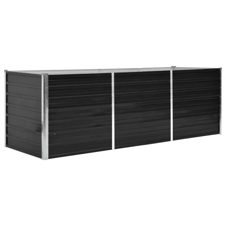 Willood Garten Hochbeet Anthrazit 240 x 80 x 77 cm Verzinkter Stahl – Bild 2