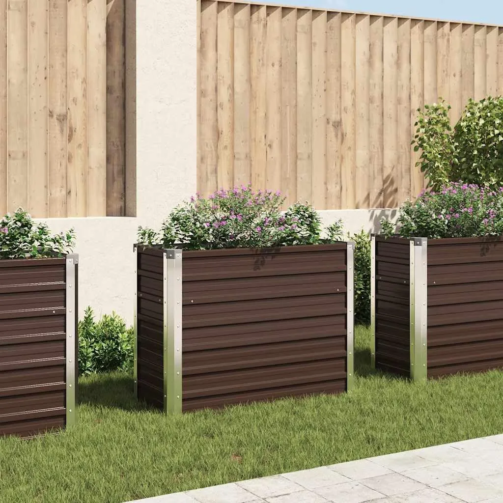 Willood Garten Hochbeet Braun 100 x 40 x 77 cm Verzinkter Stahl - Bild 1