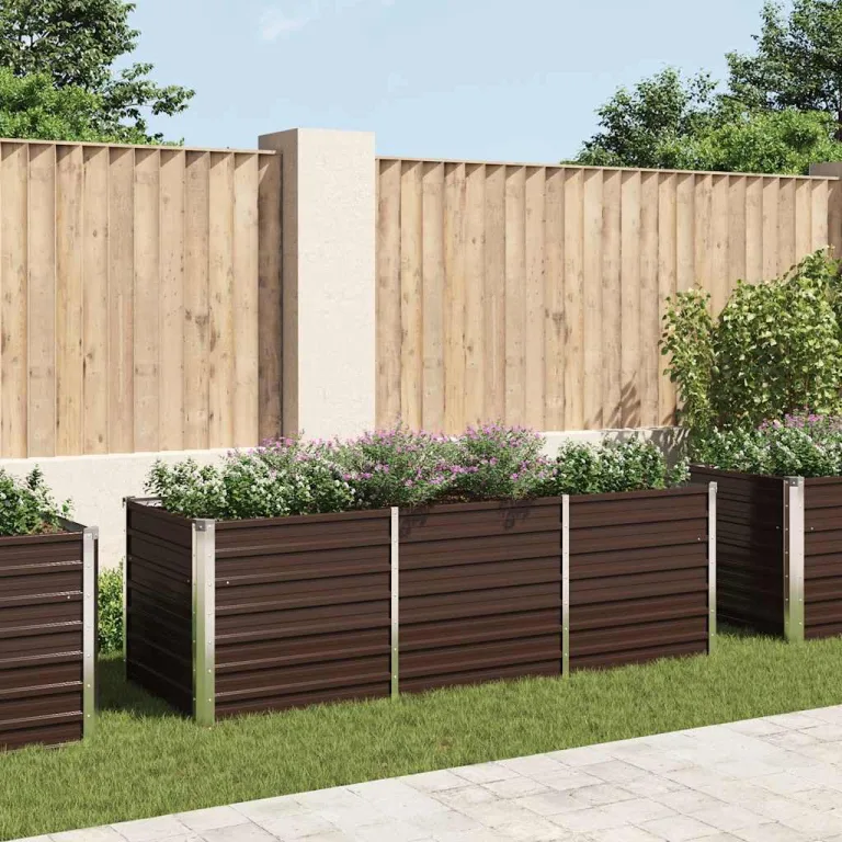Willood Garten Hochbeet Braun 100 x 40 x 77 cm Verzinkter Stahl – Bild 10