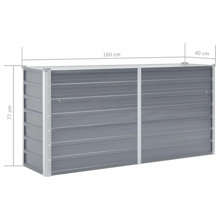 Willood Garten Hochbeet Verzinkter Stahl 160x40x77 cm Grau – Bild 7