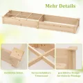 GOPLUS Hochbeet aus Tannenholz, Gartenbeet mit 2 Pflanzkästen & Trennwänden, Blumenkasten mit offenem Boden, Pflanzbeet Pflanzkasten Pflanzkübel für Blumen, Gemüse & Obst (228x62x25 cm) - Thumbnail 5