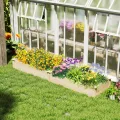 GOPLUS Hochbeet aus Tannenholz, Gartenbeet mit 2 Pflanzkästen & Trennwänden, Blumenkasten mit offenem Boden, Pflanzbeet Pflanzkasten Pflanzkübel für Blumen, Gemüse & Obst (228x62x25 cm) - Thumbnail 7