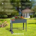 Arebos Hochbeet mit Rädern und Ablage 108 x 51 x 80 cm | Frühbeet Kräuterbeet Blumenkasten Garten Terassen Gemüsebeet Gartenbeet Blumenkübel für Balkon | ideal für den Anbau von Gemüse Obst Kräutern - Thumbnail 3