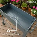Arebos Hochbeet mit Rädern und Ablage 108 x 51 x 80 cm | Frühbeet Kräuterbeet Blumenkasten Garten Terassen Gemüsebeet Gartenbeet Blumenkübel für Balkon | ideal für den Anbau von Gemüse Obst Kräutern - Thumbnail 4