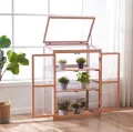 M MCombo Gewächshaus Frühbeet aus Holz, für Balkon & Garten, Klein Treibhaus Greenhouse Aufsatz Kasten Winterfest, 0760 (Orange) - Thumbnail 2
