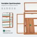 M MCombo Gewächshaus Frühbeet aus Holz, für Balkon & Garten, Klein Treibhaus Greenhouse Aufsatz Kasten Winterfest, 0760 (Orange) - Thumbnail 3