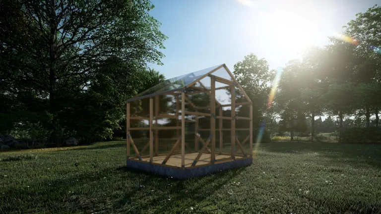 ECO Holz Gewächshaus Garten Treibhaus Tomatenhaus Holzhaus Pflanzhaus (Braun, 2 x 2.6 m) – Bild 2