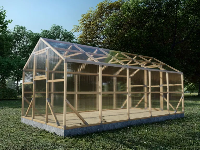 ECO Holz Gewächshaus Garten Treibhaus Tomatenhaus Holzhaus Pflanzhaus (Braun, 2 x 2.6 m) – Bild 10