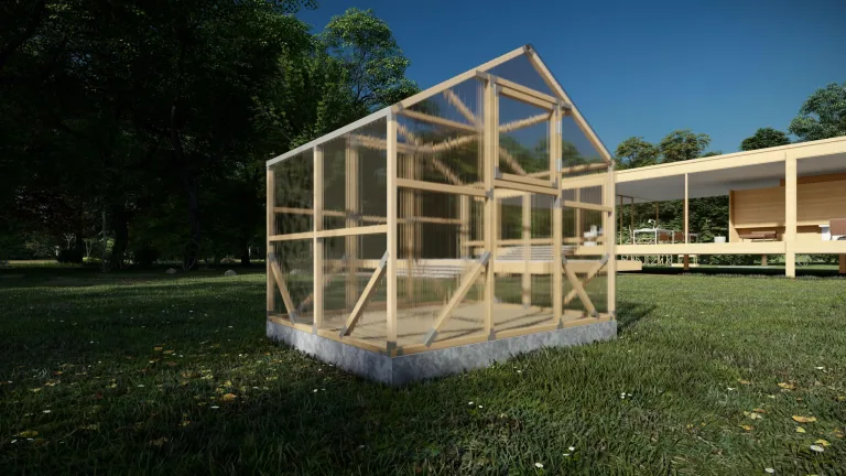 ECO Holz Gewächshaus Garten Treibhaus Tomatenhaus Holzhaus Pflanzhaus (Braun, 2 x 2.6 m) – Bild 1