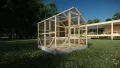 ECO Holz Gewächshaus Garten Treibhaus Tomatenhaus Holzhaus Pflanzhaus (Braun, 2 x 2.6 m) - Thumbnail 1
