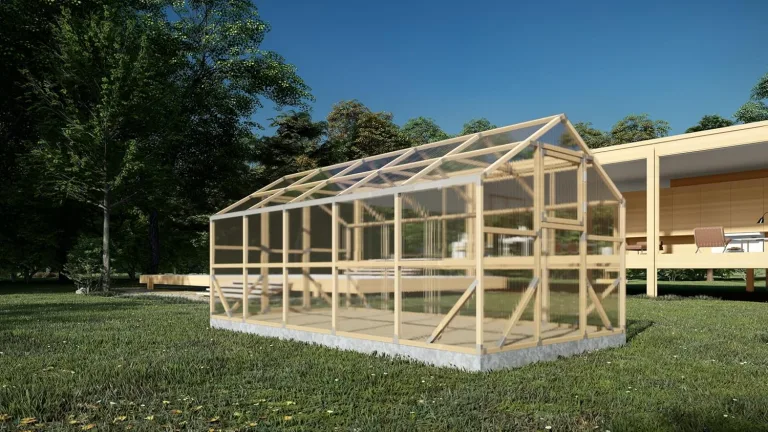 ECO Holz Gewächshaus Garten Treibhaus Tomatenhaus Holzhaus Pflanzhaus (Braun, 5 x 2.6 m) – Bild 3