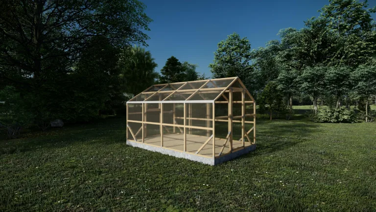 ECO Holz Gewächshaus Garten Treibhaus Tomatenhaus Holzhaus Pflanzhaus (Braun, 4 x 2.6 m) – Bild 2