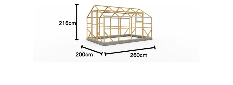 ECO Holz Gewächshaus Garten Treibhaus Tomatenhaus Holzhaus Pflanzhaus (Braun, 4 x 2.6 m) – Bild 10