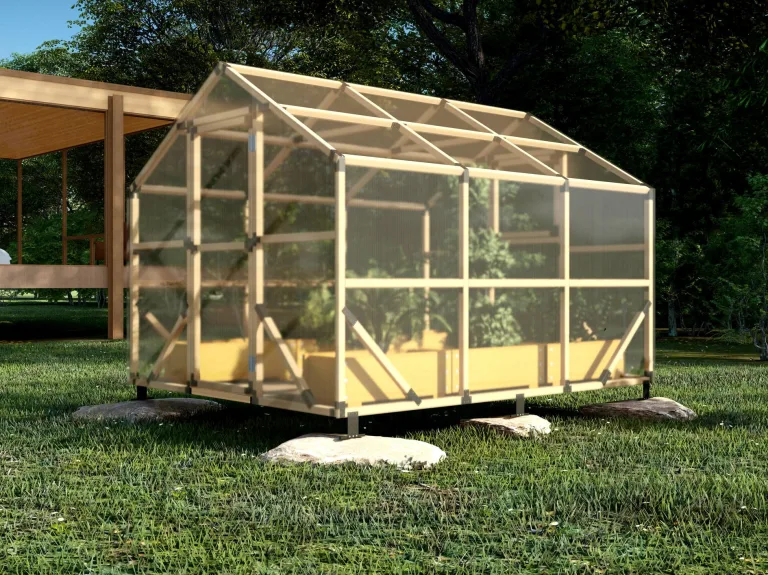 ECO Holz Gewächshaus Garten Treibhaus Tomatenhaus Holzhaus Pflanzhaus (Braun, 3 x 2.6 m) – Bild 1