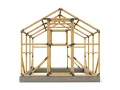 ECO Holz Gewächshaus Garten Treibhaus Tomatenhaus Holzhaus Pflanzhaus (Braun, 3 x 2.6 m) - Thumbnail 4