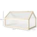 Outsunny Frühbeet aus Holz, Mini Gewächshaus 90 x 52 x 49,5 cm, Treibhaus mit Abdeckung, lichtdurchlässig Frühbeetkasten, Winterfest Hochbeet für Garten, Balkon, Naturholz - Thumbnail 7