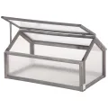 Outsunny Frühbeet aus Holz, Mini Gewächshaus 90 x 52 x 49,5 cm, Treibhaus mit Abdeckung, lichtdurchlässig Frühbeetkasten, Winterfest Hochbeet für Garten, Balkon, Naturholz - Thumbnail 10