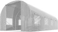 Garten-Gewächshaus Tunnel 2 × 4,5 m - 9 m² Folientunnel mit Stahlrahmen | PE-Folie 140 g/m² UV-beständig | 8 Fenster mit Moskitonetz | Pflanzenschutz | Weiß - Thumbnail 5