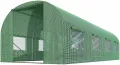 Folientunnel Gewächshaus Mit Rahmen Stahl Set Mit Pflanzenstützen Zubehör 2,5 x 4 x 2 m 10m2 Grün - Thumbnail 1