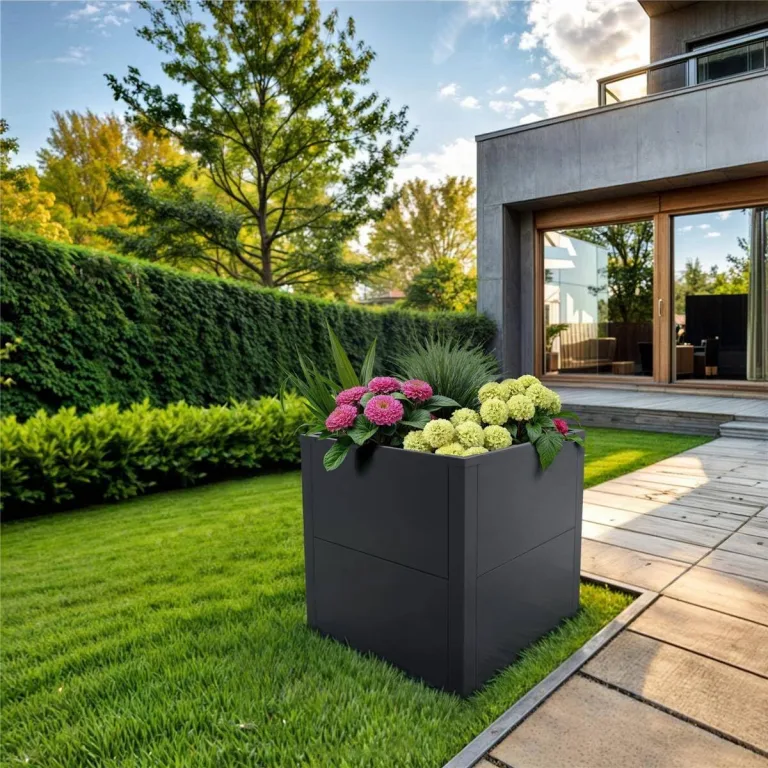 Metzler Hochbeet für den Garten oder Balkon – Stahl in Eisenglimmer | Witterungsbeständiges Metall-Gartenbeet, Pflanzenbeet, Blumenhochbeet | 50 x 50 x 50 cm – Bild 5