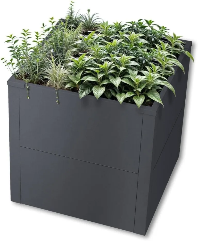 Metzler Hochbeet für den Garten oder Balkon – Stahl in Eisenglimmer | Witterungsbeständiges Metall-Gartenbeet, Pflanzenbeet, Blumenhochbeet | 50 x 50 x 50 cm – Bild 2