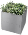 Metzler Hochbeet für den Garten oder Balkon – Stahl in Grau | Witterungsbeständiges Metall-Gartenbeet, Pflanzenbeet, Blumenhochbeet | 50 x 50 x 50 cm - Thumbnail 1