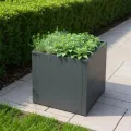 Metzler Hochbeet für den Garten oder Balkon – Stahl in Anthrazit | Witterungsbeständiges Metall-Gartenbeet, Pflanzenbeet, Blumenhochbeet | 50 x 50 x 50 cm - Thumbnail 3