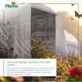 Garten-Gewächshaus Tunnel 2 × 3,5 m - 7 m² Folientunnel mit Stahlrahmen | PE-Folie 140 g/m² UV-beständig | 6 Fenster mit Moskitonetz | Pflanzenschutz | Weiß - Thumbnail 5