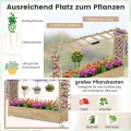 COSTWAY Blumenkasten mit Rankgitter & hängendem Dach, Pflanzkasten mit Rankhilfe, Hochbeet für Kletterpflanzen & hängende Körbe, für Hof Garten Terrasse, Pflanzkübel Holz, Natur (200x44x114cm) - Thumbnail 3