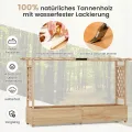 COSTWAY Blumenkasten mit Rankgitter & hängendem Dach, Pflanzkasten mit Rankhilfe, Hochbeet für Kletterpflanzen & hängende Körbe, für Hof Garten Terrasse, Pflanzkübel Holz, Natur (200x44x114cm) - Thumbnail 4