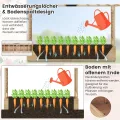 COSTWAY Blumenkasten mit Rankgitter & hängendem Dach, Pflanzkasten mit Rankhilfe, Hochbeet für Kletterpflanzen & hängende Körbe, für Hof Garten Terrasse, Pflanzkübel Holz, Natur (200x44x114cm) - Thumbnail 5