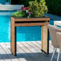 dobar® Hochbeet Wheely Gr. M für Rollstuhlfahrer - Pflanzkasten aus Holz aus Rollen mit Pflanzkübel - Kräuterbeet für Indoor und Outdoor - Balkon-Hochbeet, Natur - Thumbnail 5
