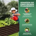 UDPATIO Hochbeet aus Metall,240x60x90 cm,Zink-Aluminium Freistehendes Hochbeete für Garten und Balkon, 1296 L Pflanzkasten für Garten, zum Anbau von Gemüse, Blumen und Obst, Rot Holz-Effekt - Thumbnail 5