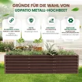 UDPATIO Hochbeet aus Metall,240x60x90 cm,Zink-Aluminium Freistehendes Hochbeete für Garten und Balkon, 1296 L Pflanzkasten für Garten, zum Anbau von Gemüse, Blumen und Obst, Rot Holz-Effekt - Thumbnail 7