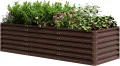 UDPATIO Hochbeet aus Metall,240x60x90 cm,Zink-Aluminium Freistehendes Hochbeete für Garten und Balkon, 1296 L Pflanzkasten für Garten, zum Anbau von Gemüse, Blumen und Obst, Rot Holz-Effekt - Thumbnail 1