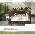 PATKAR 117x40x78cm Hochbeet Holz [RÜCKENSCHONENDE HÖHE] - Premium hochbeet Balkon oder Garten (Made in Europe) - Pflanzkasten Hochbeete-Kit - Kräuterbeet Balkon Hochbeet - Hochbeete für Garten Holz - Thumbnail 2