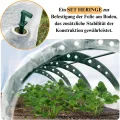Pflanztunnel Gartentunnel Treibhaus Tomatenhaus Tunnelbögen 2 Größen (Grün, 2,40m) - Thumbnail 4
