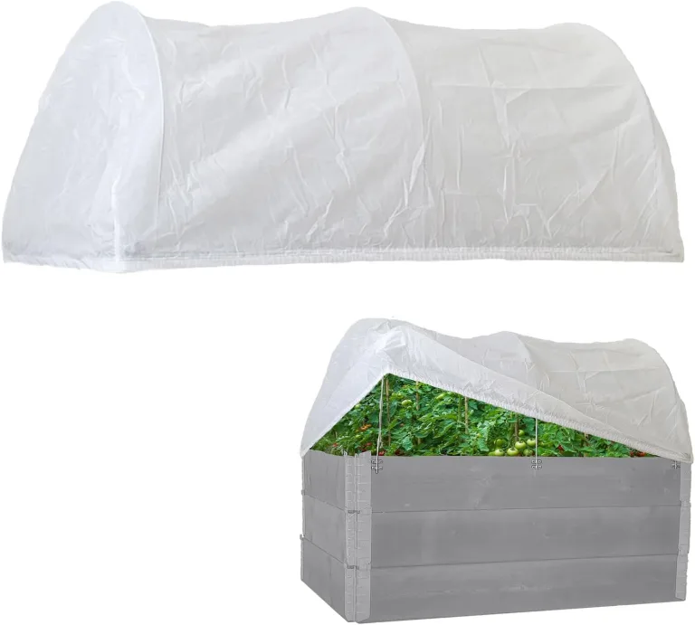 TRUTZHOLM Hochbeetabdeckung 120 x 80 cm Bogenabdeckung mit Vlies Frühbeetabdeckung – Bild 1