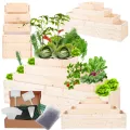 Hochbeet Holz, Kräuterbeet, Gartenbeet, Pflanzbeet, Blumenbeet, Stufenbeet, für Garten und Terrasse, Kiefernholz, Massivholz, höhenverstellbar, Abmessungen 54x117x30 cm, Farbe: Natur - Thumbnail 1