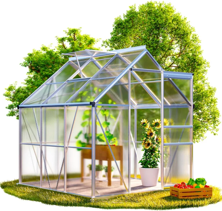 GARDEBRUK® Gewächshaus Aluminium 7,2m² 380x190cm inkl. 4 Dachfenster Tomatenhaus Treibhaus Anzuchthaus Garten Frühbeet Pflanzenhaus Aufzucht 11,73m³ – Bild 10