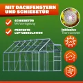 GARDEBRUK® Gewächshaus Aluminium 7,2m² 380x190cm inkl. 4 Dachfenster Tomatenhaus Treibhaus Anzuchthaus Garten Frühbeet Pflanzenhaus Aufzucht 11,73m³ - Thumbnail 6
