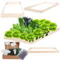 Hochbeet Holz, Kräuterbeet, Gartenbeet, Pflanzbeet, Blumenbeet, Stufenbeet, für Garten und Terrasse, Kiefernholz, Massivholz, höhenverstellbar, Abmessungen 9x60x60 cm, Farbe: Natur - Thumbnail 1