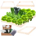 Hochbeet Holz, Kräuterbeet, Gartenbeet, Pflanzbeet, Blumenbeet, Stufenbeet, für Garten und Terrasse, Kiefernholz, Massivholz, höhenverstellbar, Abmessungen 9x90x80 cm, Farbe: Natur - Thumbnail 1