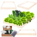 Hochbeet Holz, Kräuterbeet, Gartenbeet, Pflanzbeet, Blumenbeet, Stufenbeet, für Garten und Terrasse, Kiefernholz, Massivholz, höhenverstellbar, Abmessungen 9x60x100 cm, Farbe: Natur - Thumbnail 1
